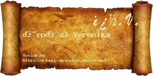 Árpási Veronika névjegykártya